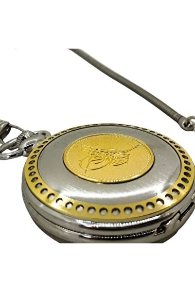 Çılgıntrend Kişiye Özel Osmanlı Tuğra Kabartmalı Retro Köstekli Cep Saati