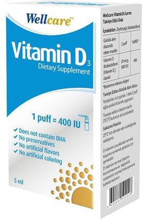 wellcare vitamin d3 sprey 400 iu 5 ml fiyati yorumlari trendyol