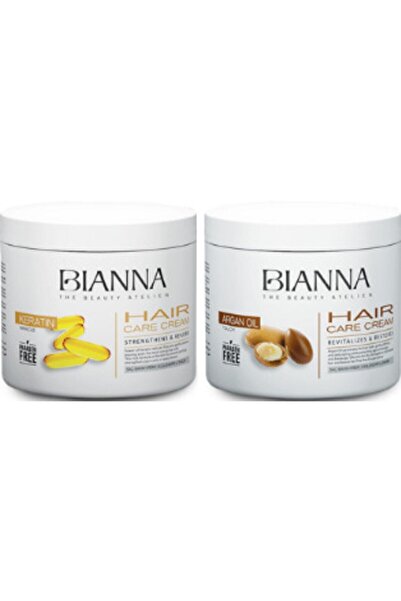 Bianna Keratin Ve Argan Özlü Saç Bakım Kremi 2 Adet 500 ml