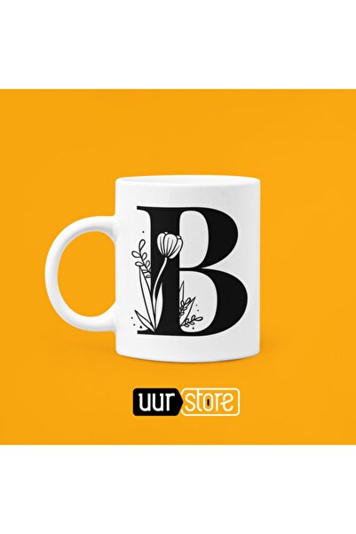UUR STORE Letter B Printed Porcelain Mug 330ml