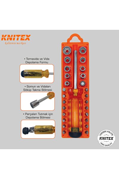 Genel Markalar Knitex Ktx-034 Tornavida Seti Ve Basit Lokma Takımı 28 Parça