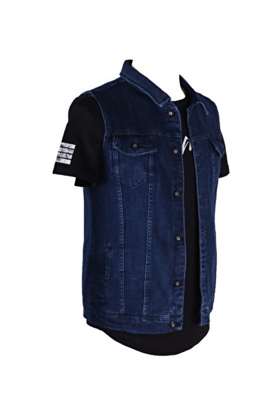 viking's line Vikings Jeans Erkek Denim Trend Yelek Mavi Kot