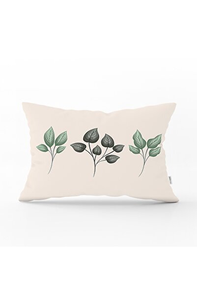 Realhomes Digital Printed Modern Rectangular Throw Pillow Cover with Cream Ba...