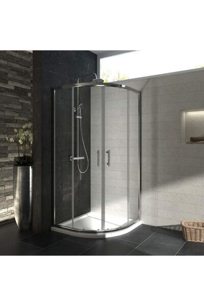 Blackline Kromaj Oval 80x80 5 mm Temperli Cam Duşakabin