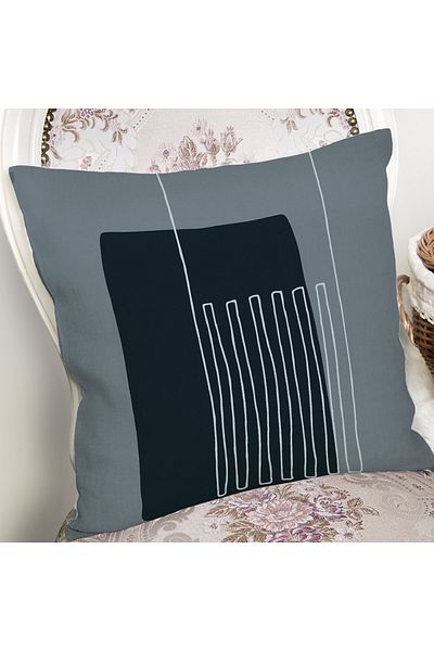 Realhomes Husă de pernă decorativă imprimată digital cu desen Onedraw în stil abstract