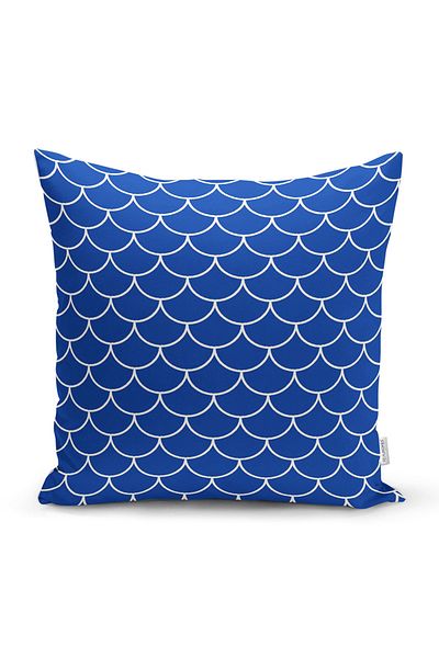 Realhomes Husă de pernă decorativă cu design cu paiete bleumarin cu imprimare digitală