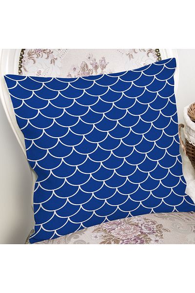 Realhomes Husă de pernă decorativă cu design cu paiete bleumarin cu imprimare digitală