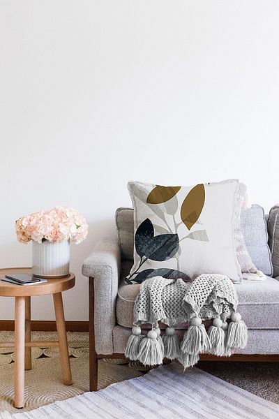 Realhomes Ειδικής σχεδίασης Μοτίβο φύλλων Ψηφιακή τυπωμένη μοντέρνα Raschel πλεκτή μαξιλαροθήκη ριχτάρι
