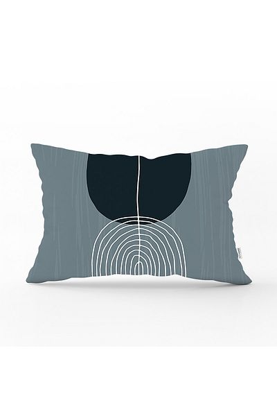 Realhomes Husă de pernă decorativă dreptunghiulară imprimată digitală cu desen Onedraw în stil abstract