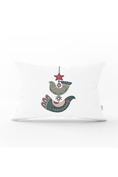Realhomes Husă de pernă decorativă, dreptunghiulară, imprimată digital, cu design de ornament de păsări