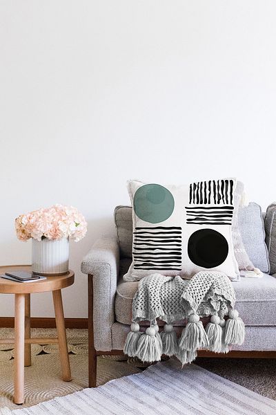 Realhomes Stil abstract Imprimat digital cu desen Onedraw Modern Raschel tricotat Husă de pernă