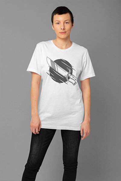 ErTaPassage Cuțit alb cu imprimeu Femeie tricou - T7223657