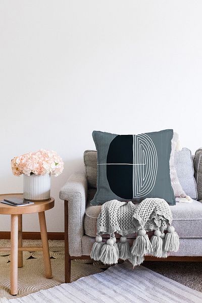 Realhomes Stil abstract Imprimat digital cu desen Onedraw Modern Raschel tricotat Husă de pernă