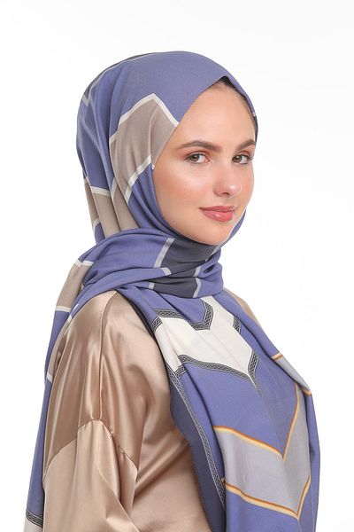19V69 ITALIA Saks Powder Dark Blue Modal Series Shawl with Scarf Hanger 75x200 cm