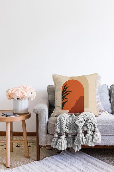 Realhomes Artistic Design Special Imprimat digital Modern Raschel Tricotat Husa de perna