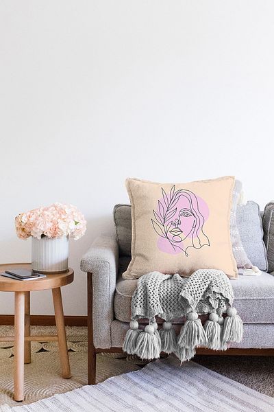 Realhomes Ειδικής σχεδίασης γυναικεία σιλουέτα με ψηφιακή εκτύπωση μοντέρνα Raschel πλεκτή μαξιλαροθήκη ριχτάρι