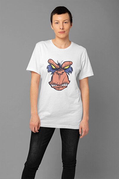 ErTaPassage Maimuță albă cu imprimeu Femeie tricou - T9462346