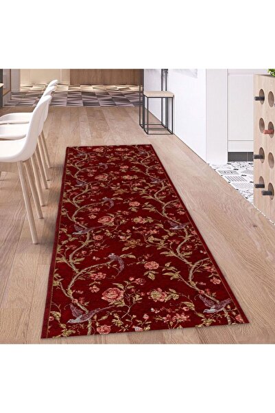 Alanur Home Şönil Kaymaz Taban Banyo Paspası Bordo Kirlangiç