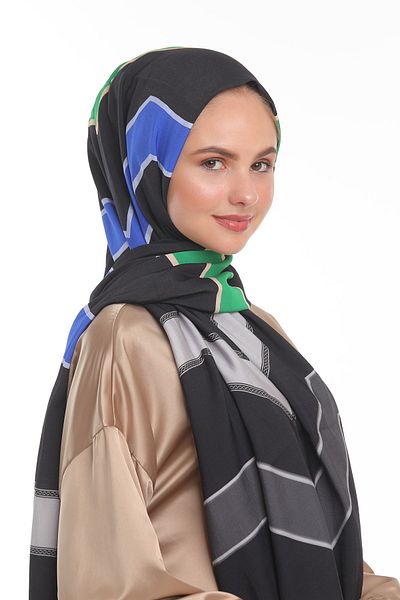 19V69 ITALIA Black Navy Blue Green Modal Series Shawl Scarf with Hanger 75x200 cm