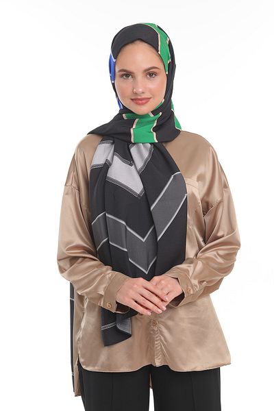 19V69 ITALIA Black Navy Blue Green Modal Series Shawl Scarf with Hanger 75x200 cm