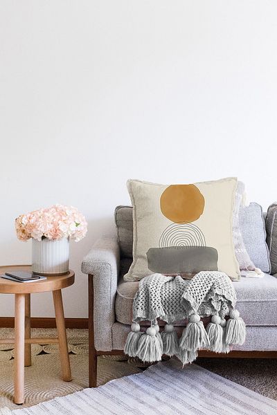 Realhomes Ψηφιακή τυπωμένη διακοσμητική Raschel πλεκτή μαξιλαροθήκη με σχέδιο Onedraw σε αφηρημένο στυλ