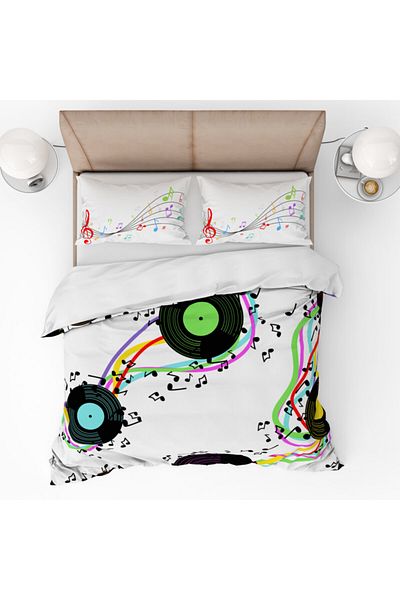 yok yok evim eve dair her şey Sheet Music 3D Digital Printed Single Duvet Cover Set
