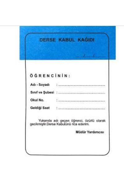 Gülpaş Student Course Admission Sheet Late Sheet100 Sheets (457)