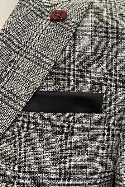 Quesste Accessory Ανδρικό μαύρο μαντήλι με πτυσσόμενο μοντέλο τσέπης