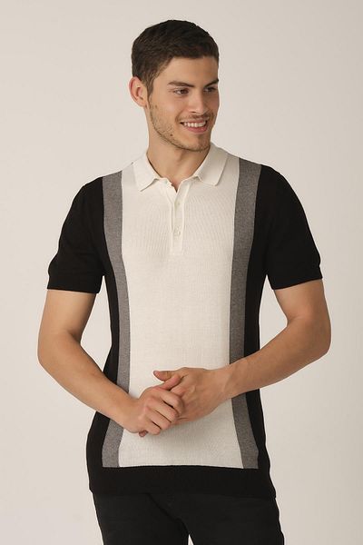 ALEXANDERGARDI Μπλουζάκι Color Block Knitwear Polo Neck T-shirt (e21-eze Ts 35)