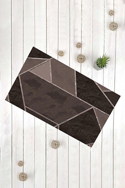 Evsebu Covoraș decorativ multifuncțional pentru ușă, maro, cu dungi