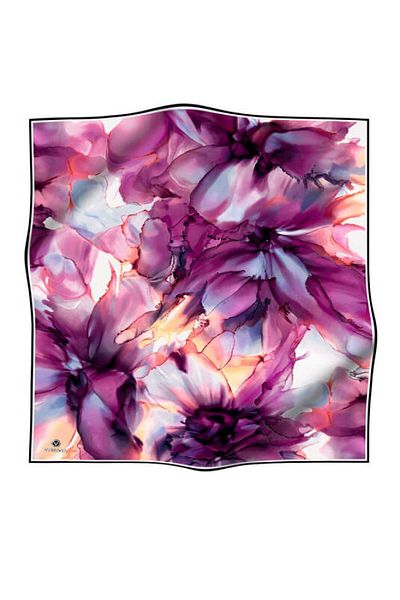 Vissona Γυναικείο μεταξωτό κασκόλ Twill Plum Indigo