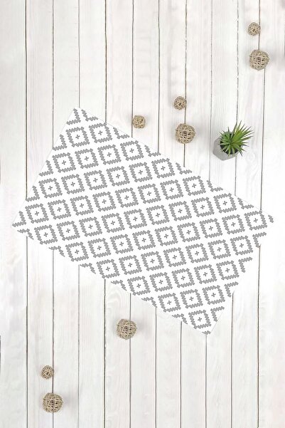 Evsebu Διακοσμητικό χαλάκι πόρτας πολλαπλών χρήσεων με γκρι λευκό μοτίβο