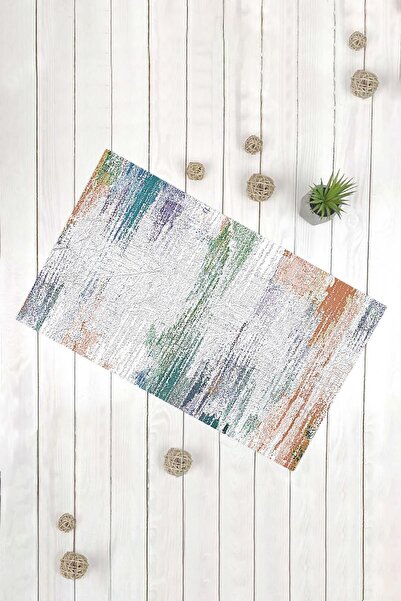 Evsebu Зелено-оранжева модерна декоративна изтривалка за многоцелева употреба