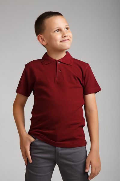 Dragora Tricou scoala rosu Claret din bumbac pieptanat