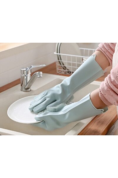 Çokuygunuz 1 Çift Silikon Bulaşık Sebze Fayans Araç Yıkama Eldiveni