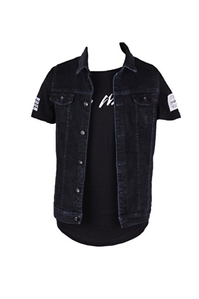 viking's line Vikings Jeans Erkek Denim Yelek Füme Kot