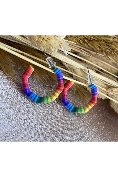 Markiz Takı Rainbow Hoop Earrings Inner Diameter 1.8 cm