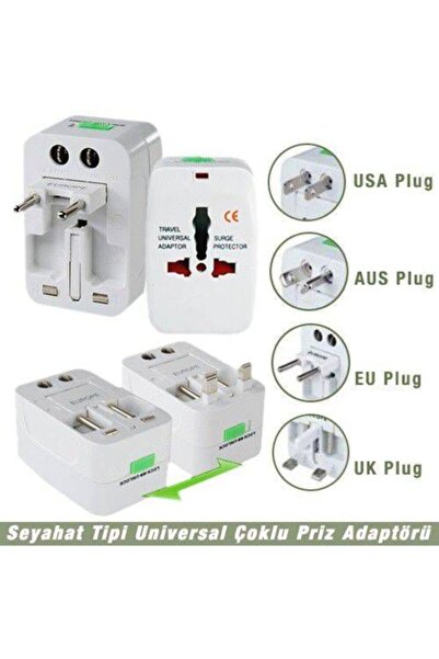 epazzar Universal Fiş Piriz Çevirici Adaptör Çoklu Priz Çevirici Adaptor