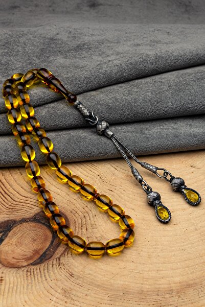 OTTOTESBİH Mărgele de rugăciune din chihlimbar de foc tăiate în capsule de 8x12 mm pentru Ziua Tatălui