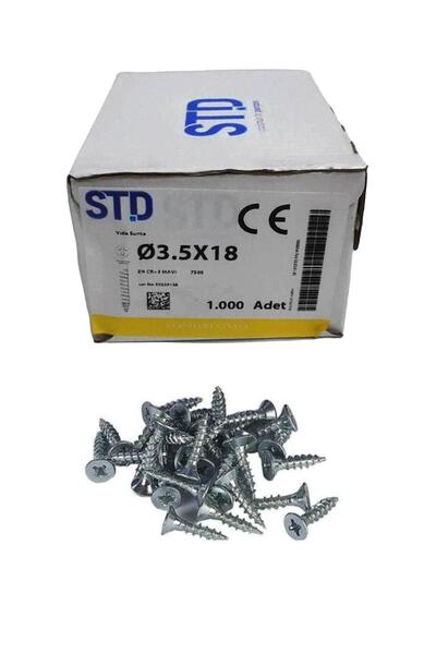 Std Çinko 3,5x18 Mm Sunta Vidası / 1000 Adet
