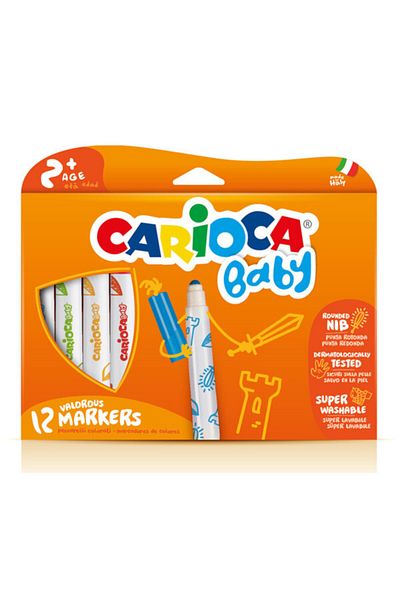 CARIOCA Jumbo Baby Super Washable Felt Tip Crayons 12 Li 42814