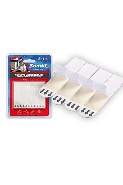 Genel Markalar 4'lü Cırtlı Resim Çerçeve Asma Bandı (Kolay Kullanım) Tamir Ba...