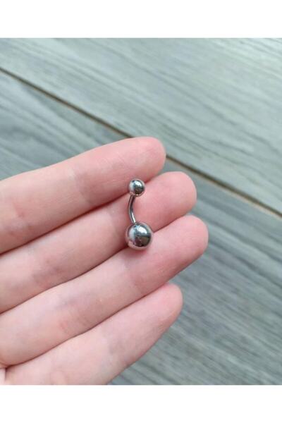 Jaida Moda Kadın Cerrahi Çelik Klasik Düz Toplu Göbek Piercing