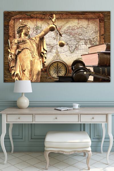 Morfil Sanat Atölyesi Avukatlara Özel Hukuk Adalet Temalı Makam Kanvas Tablo ...