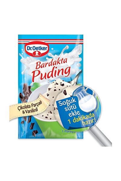 Dr. Oetker Bardakta Puding Çikolata Parçalı & Vanilinli 12 Adet