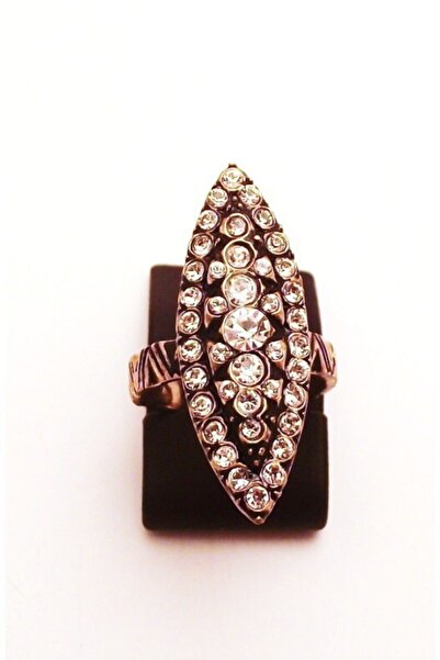 Aşina Gümüş Yeni Yıl Hediyesi Kadın Elmas Montür Taşlı Mekik Yüzük