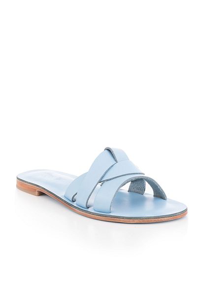 DaphneSandals Papuci albastru deschis din piele naturală lucrați manual Kk2116