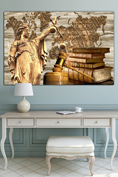 Morfil Sanat Atölyesi Avukatlara Özel Hukuk Adalet Temalı Makam Kanvas Tablo