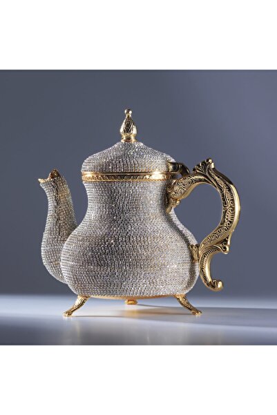 Demmex Tip Kristal Işlemeli Dekoratif Çaydanlık Sürahi Karaf Pot