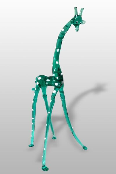 CamSanatı Murano Cam Turkuaz Zürafa 30cm